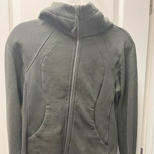 Gently Used, Lululemon Scuba Jacket. Size 4. Olive Green.